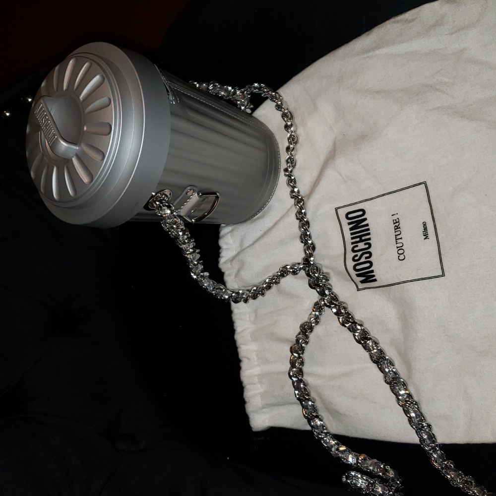 Moschino couture garbage can bag